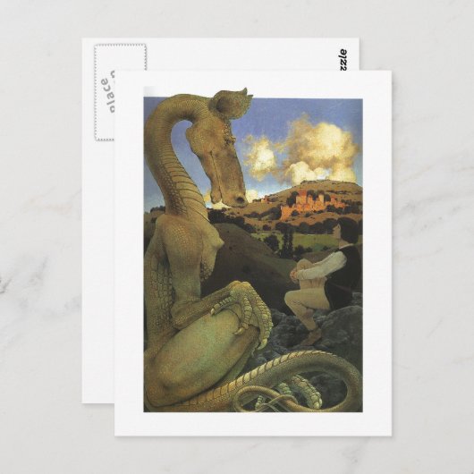 De Reluctant Dragon, Maxfield Parrish Fine Briefkaart (Voorkant / Achterkant)