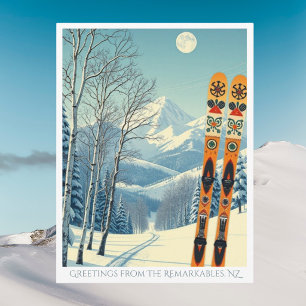 De Remarkables Nieuw-Zeeland ski vakantie ansichtk Briefkaart