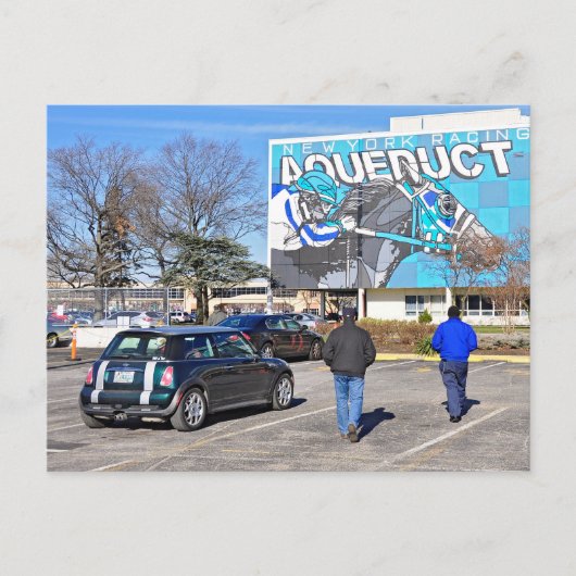 De Renbaan van het aquaduct op Nieuwjaarsdag Feestdagenkaart (Voorkant)