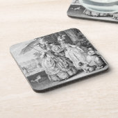 De rendezvous bij Marly, gegraveerd door Carl Gutt Bier Onderzetter (Linkerzijde)