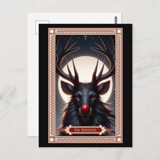 De rendier tarot Kaart (Voorkant / Achterkant)