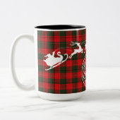 De rendierflanel van de kerstman tweekleurige koffiemok (Links)