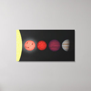 De renditie van een kunstenaar vergelijkt bruine d canvas afdruk