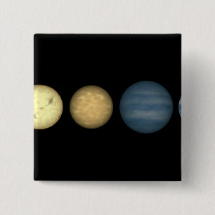 De renditie van een kunstenaar vergelijkt bruine d vierkante button 5,1 cm