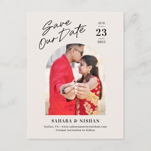 De rendy Bewerkbare Kleur van de Arch sparen het B Briefkaart (Voorkant)