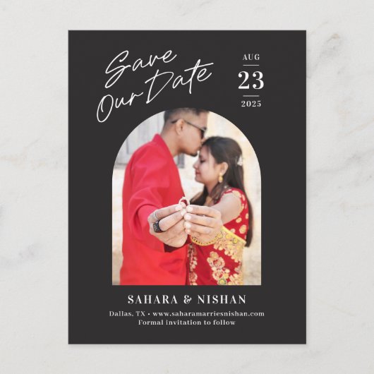 De rendy Bewerkbare Kleur van de Arch sparen het B Briefkaart (Voorkant)