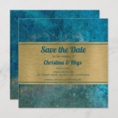 De rendy in Blauw sparen de Datum Save The Date (Voorkant / Achterkant)