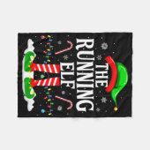 De Rennende Elf Kerst Rennen Grappige Hardloper Ke Fleece Deken (Voorkant (Horizontaal))