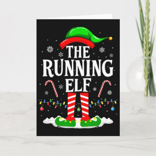 De Rennende Elf Kerst Rennen Grappige Hardloper Ke Kaart