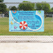 De reparatieservice voor poolonderhoud aanpassen spandoek (Insitu)