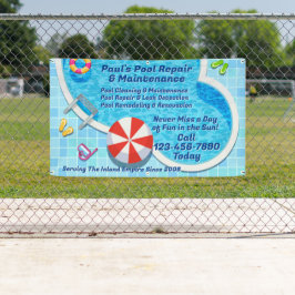 De reparatieservice voor poolonderhoud aanpassen spandoek