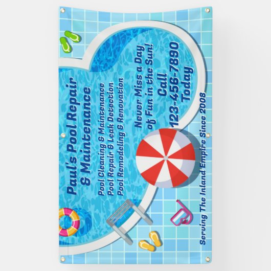 De reparatieservice voor poolonderhoud aanpassen spandoek (Verticaal)