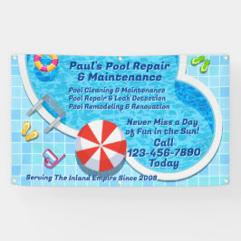 De reparatieservice voor poolonderhoud aanpassen spandoek