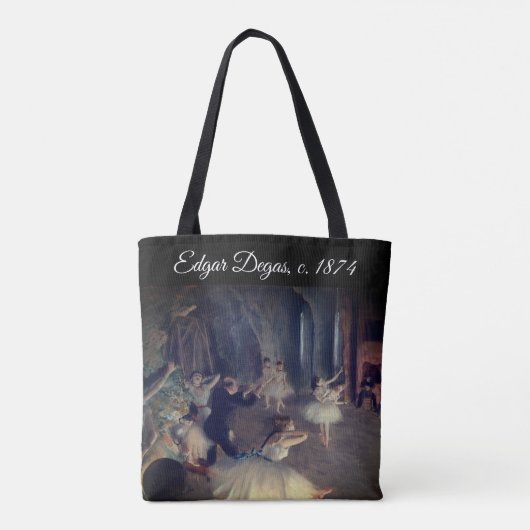 De repetitie op het podium, door Degas: Tote Bag (Achterkant)