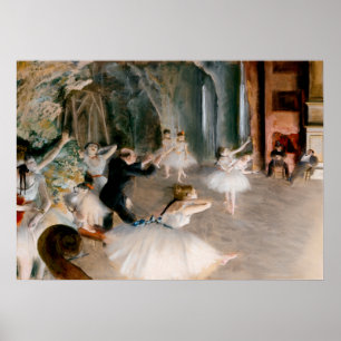 De repetitie op het podium van Edgar Degas Poster