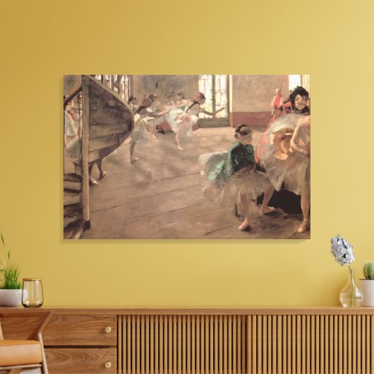 De repetitie van Edgar Degas,  balletkunst Canvas Afdruk (Insitu (Woonkamer))