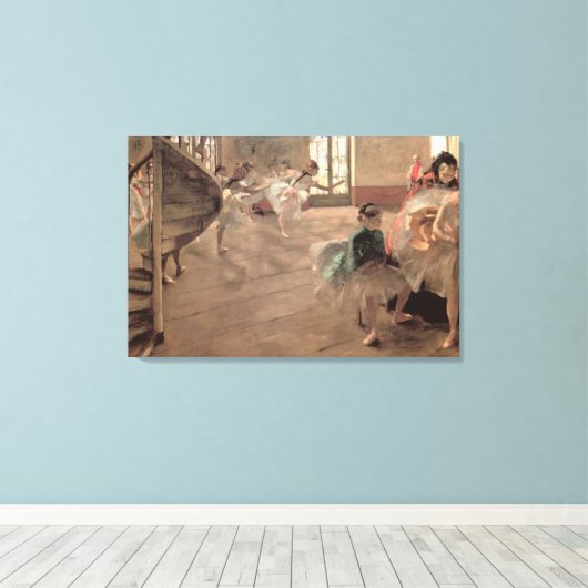 De repetitie van Edgar Degas,  balletkunst Canvas Afdruk (Insitu (Houten vloer))
