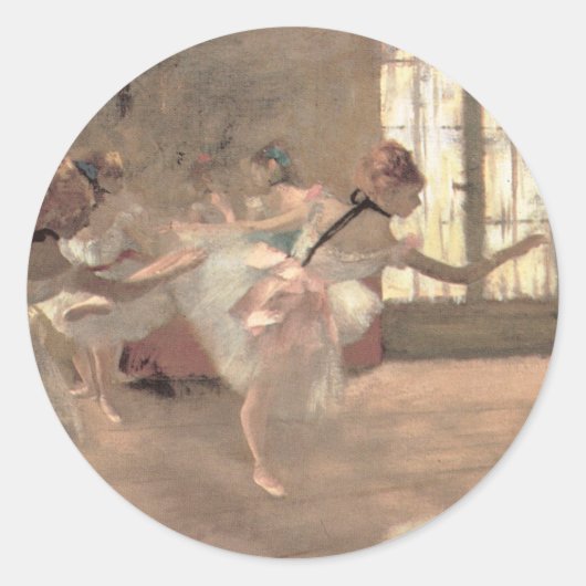 De repetitie van Edgar Degas,  balletkunst Ronde Sticker (Voorkant)