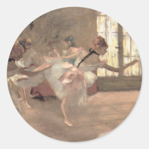 De repetitie van Edgar Degas, Vintage balletkunst Ronde Sticker