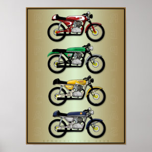 De Replica's (poster voor de kantine racer-motorri Poster