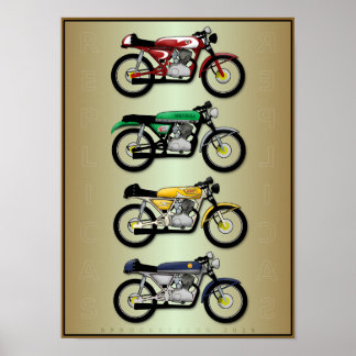 De Replica's (poster voor de kantine racer-motorri Poster