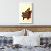 De reproductie van de Goldfinch Carel Fabritius Canvas Afdruk (Insitu (Slaapkamer))
