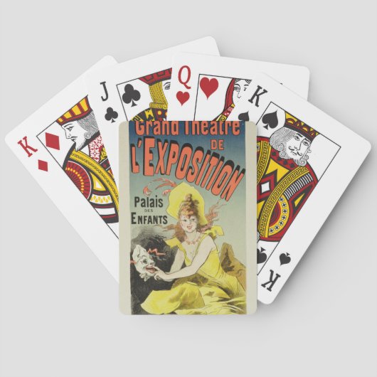 De reproductie van een poster adverteren de "Grand Speelkaarten (Achterkant)