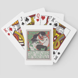 De reproductie van een poster adverteren "wanneer  pokerkaarten