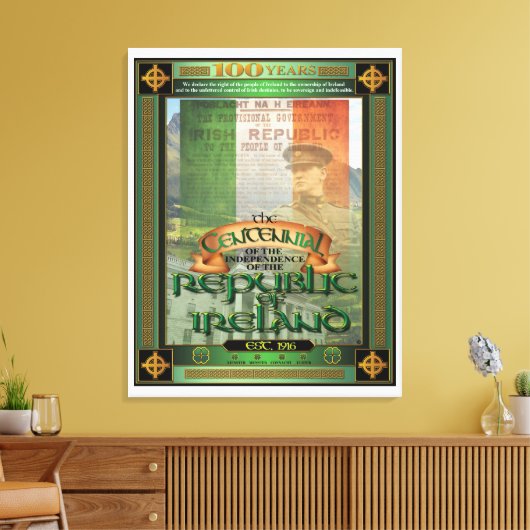 De Republiek Ierland honderdjarig bestaan. Canvas Afdruk (Insitu (Woonkamer))
