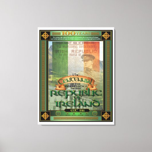 De Republiek Ierland honderdjarig bestaan. Canvas Afdruk (Voorkant)