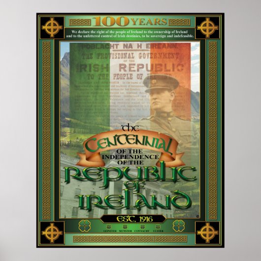 De Republiek Ierland honderdjarig bestaan. Poster (Voorkant)
