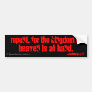 de reputatie van het koninkrijk der hemel staat op bumpersticker