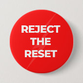 DE RESET-toets VERNIETIGEN Ronde Button 7,6 Cm (Voorkant)