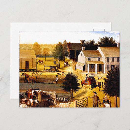 De residentie van David Twining - Edward Hicks Briefkaart (Voorkant / Achterkant)