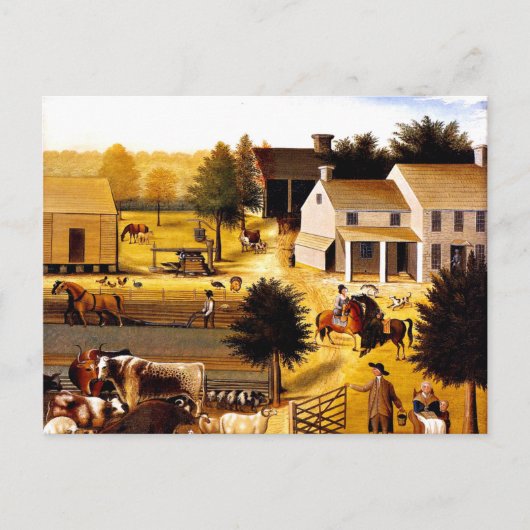 De residentie van David Twining - Edward Hicks Briefkaart (Voorkant)