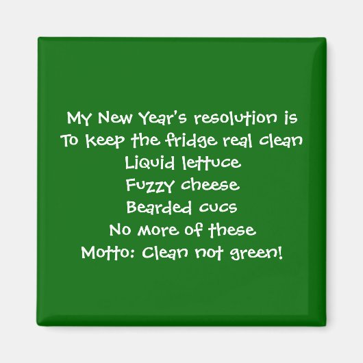 De resolutie van mijn nieuwjaar Magnet (Voorkant)