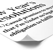 De resoluties van het nieuwe jaar grappige definit poster (Hoek)