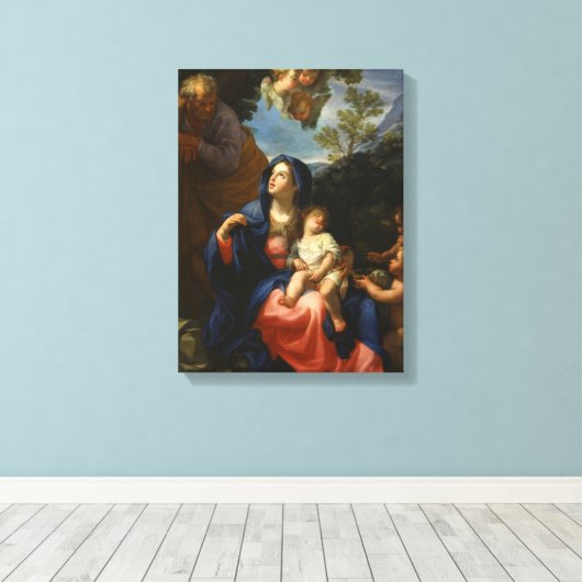 De rest van de vlucht naar Egypte Canvas Afdruk (Insitu (Houten vloer))