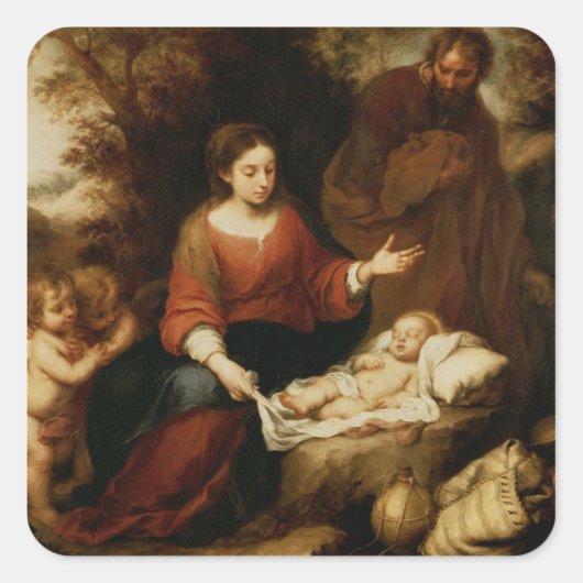 De rest van de vlucht naar Egypte Vierkante Sticker (Voorkant)