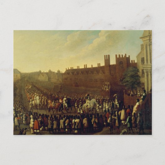 De restauratie van Charles II in Whitehall Briefkaart (Voorkant)
