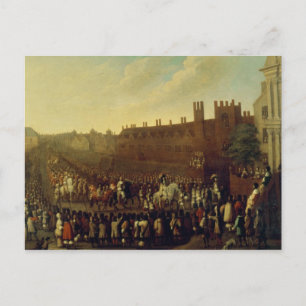 De restauratie van Charles II in Whitehall Briefkaart