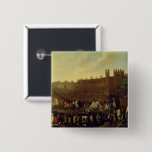 De restauratie van Charles II in Whitehall Vierkante Button 5,1 Cm (Voorkant /achterkant)