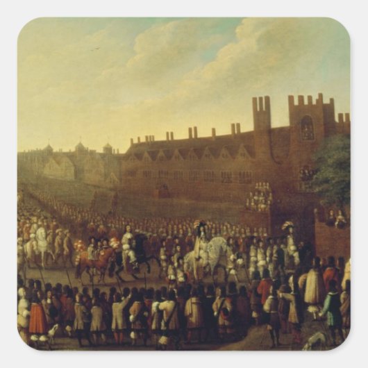 De restauratie van Charles II in Whitehall Vierkante Sticker (Voorkant)