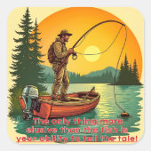 De retraite van een visser vierkante sticker (Voorkant)