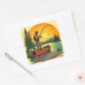 De retraite van een visser vierkante sticker (Envelop)