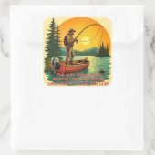 De retraite van een visser vierkante sticker (Tas)