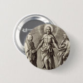 De Retreen Christus staat op een heuvel Ronde Button 5,7 Cm (Voorkant /achterkant)