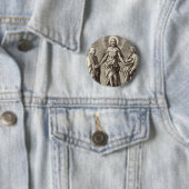De Retreen Christus staat op een heuvel Ronde Button 5,7 Cm (In situ)