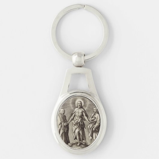 De Retreen Christus staat op een heuvel Sleutelhanger (Voorkant)