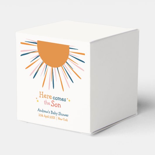 De retro is hier het Son Baby shower Bedankdoosjes (Achterkant)